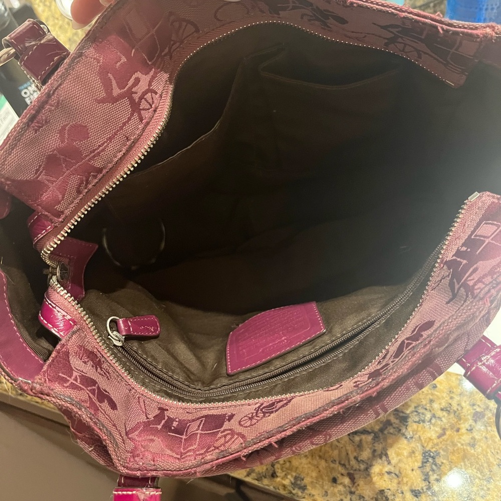 Coach Pink Shoulder Bag with Spacious Interior